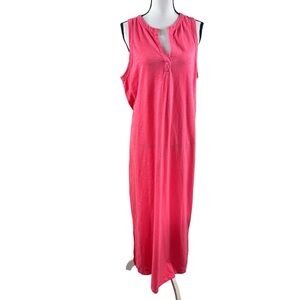 Gap Fresh Coral Shrtl Wrap T Shirt Midi Dress Size L Tall  Minimalist Capsule